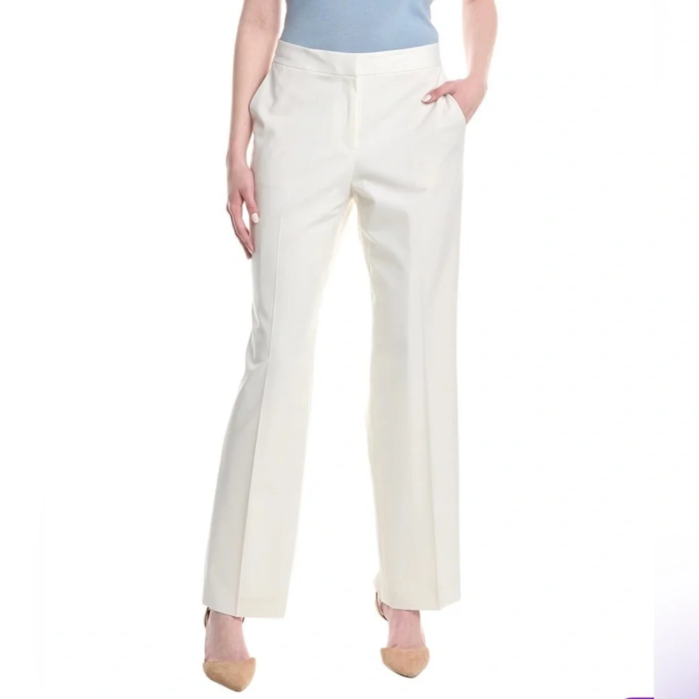 NWT Lafayette 148 New York Irving Pants in IVORY Size 6 - Picture 2 of 4